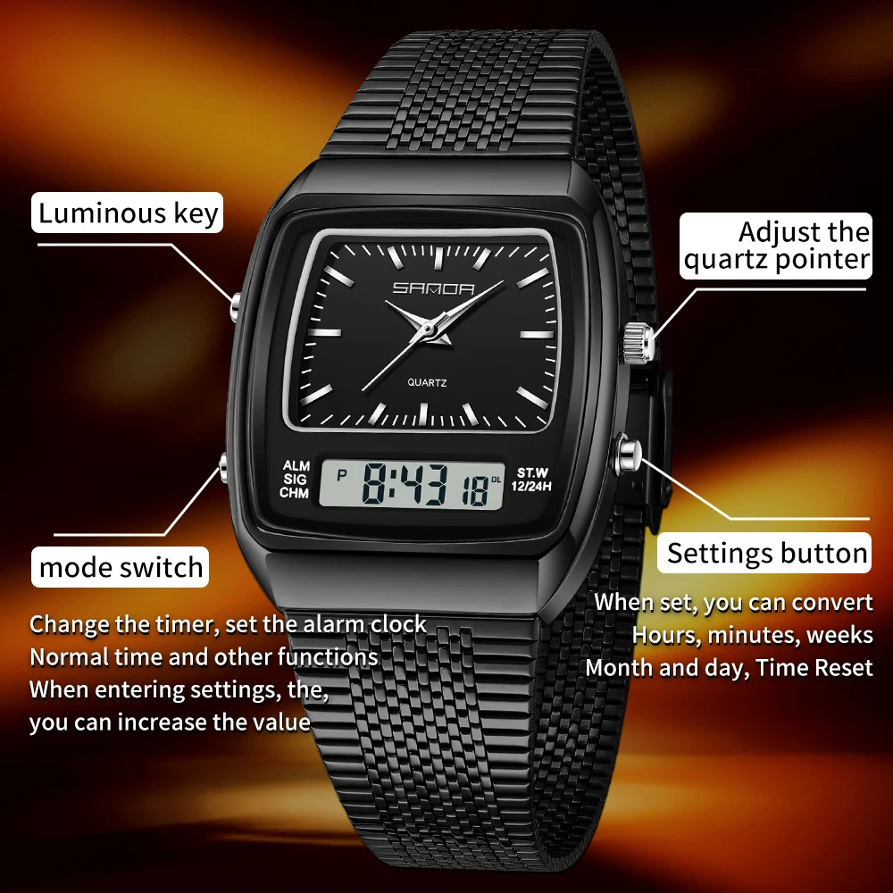 SANDA Watches Men Waterproof A - Timex Watches Smartwatch recension och pris